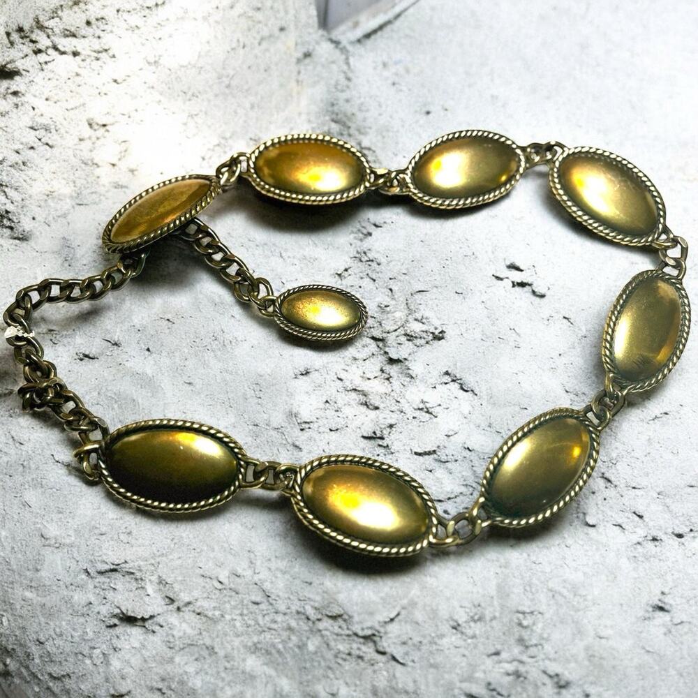 Vintage Calvin Klein Solid Brass Concho Belt- Signed-1970’s Boho-Rare